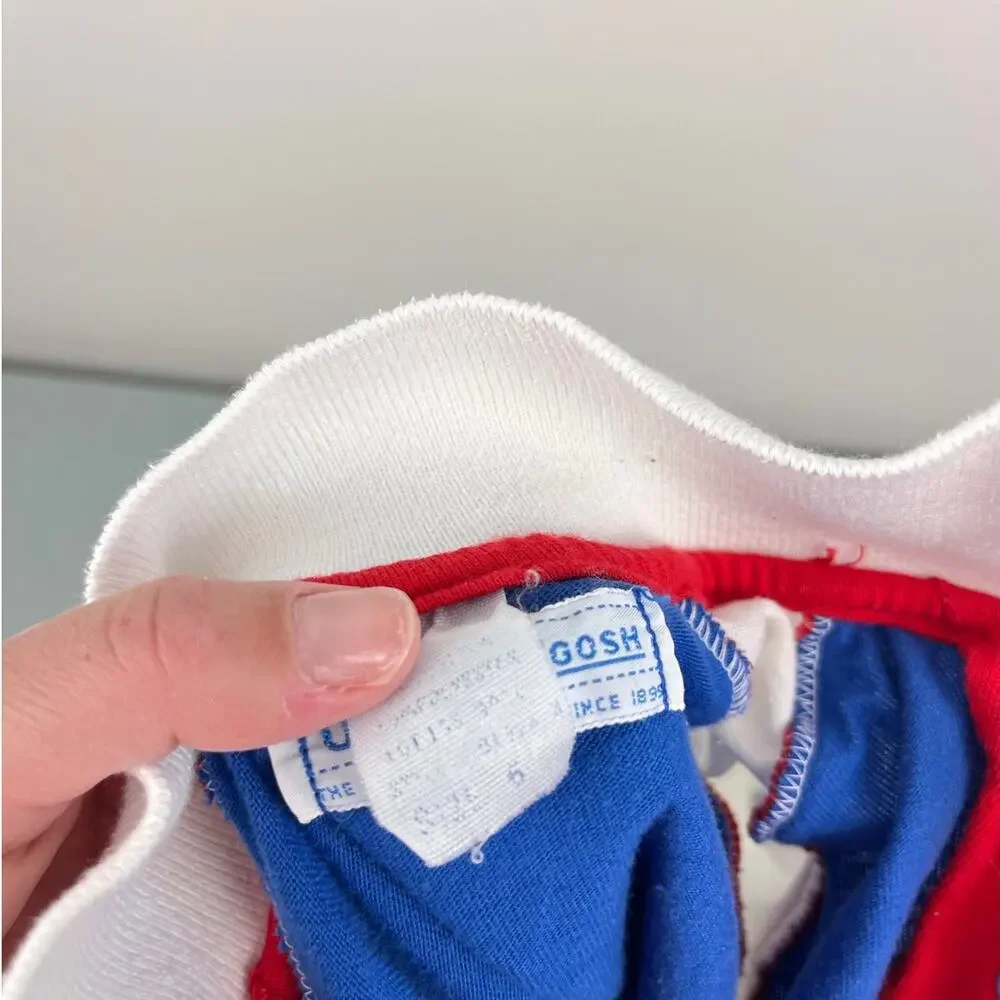 Vintage OshKosh B'gosh Blue White Striped Polo Shirt 6 USA
